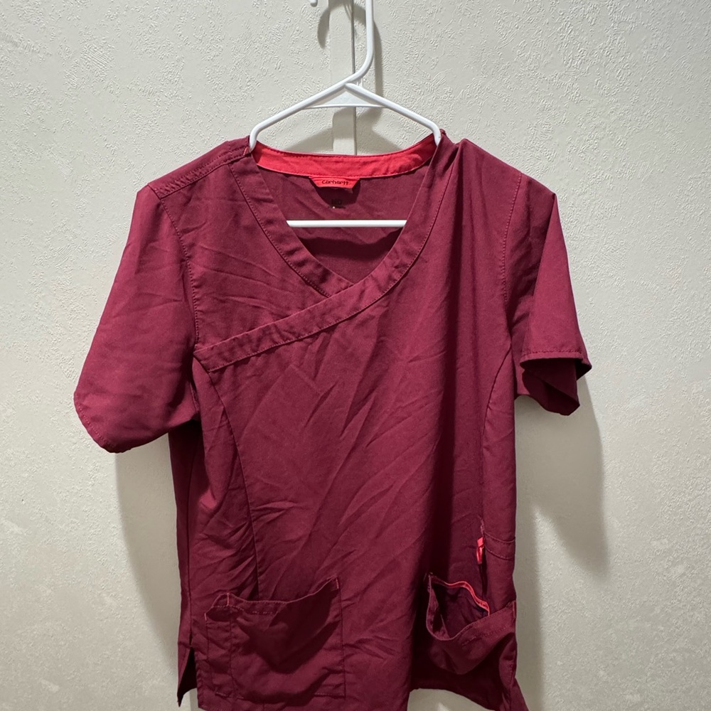 Carhartt Women's Burgundy Scrub Top